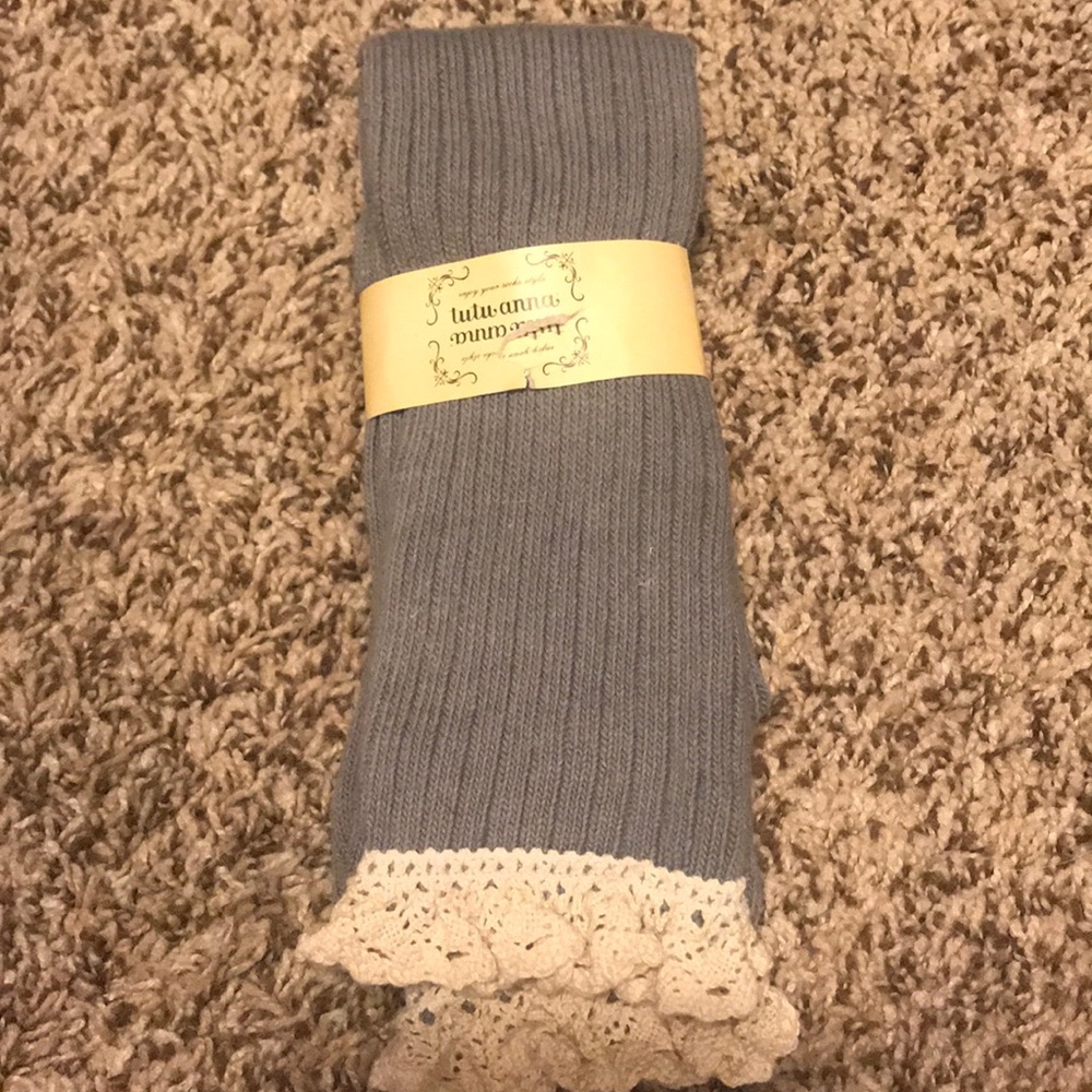 Gray crochet boot socks